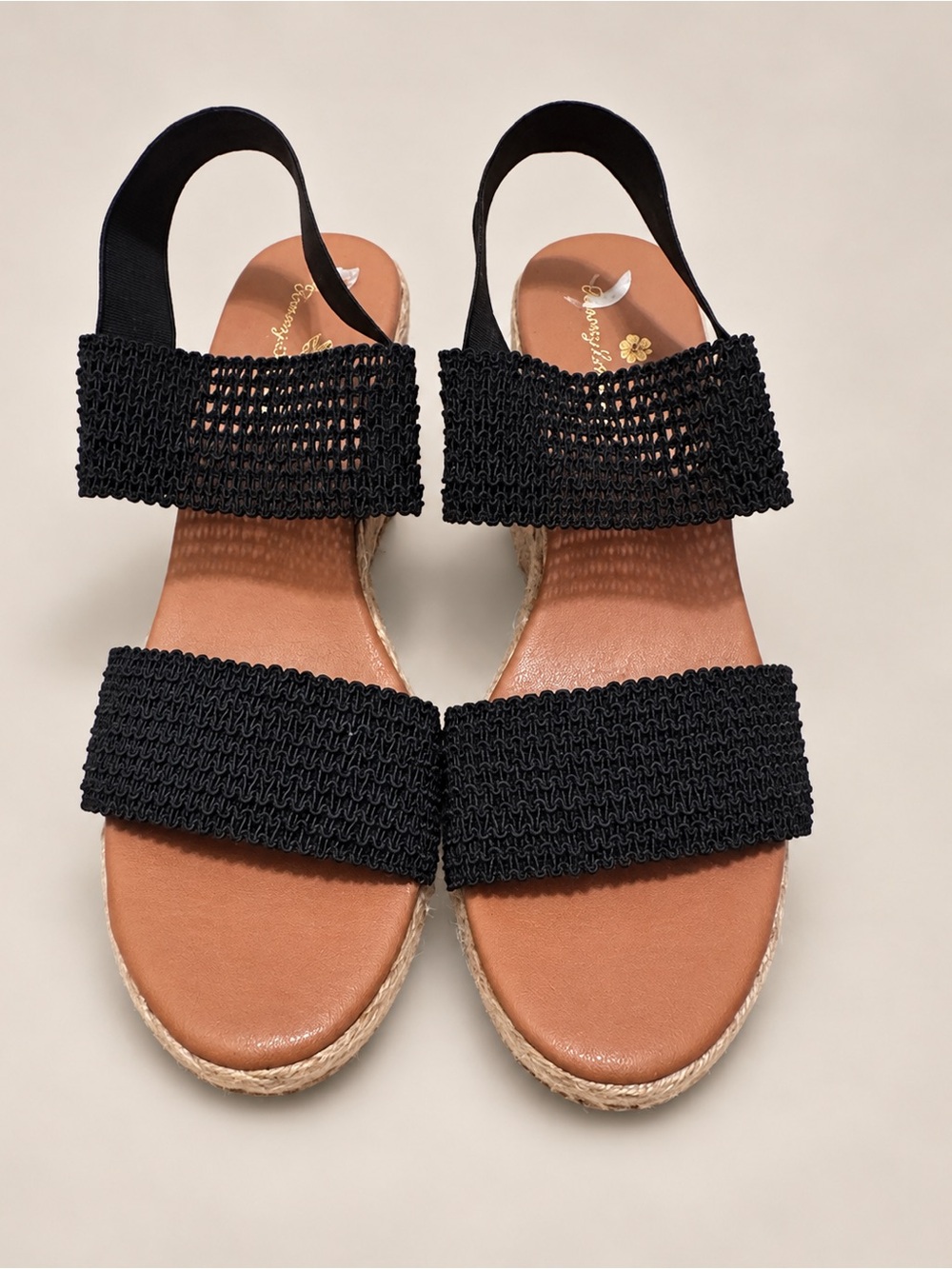 Tommy Bahama Black Knit Strap Espadrille Sandals